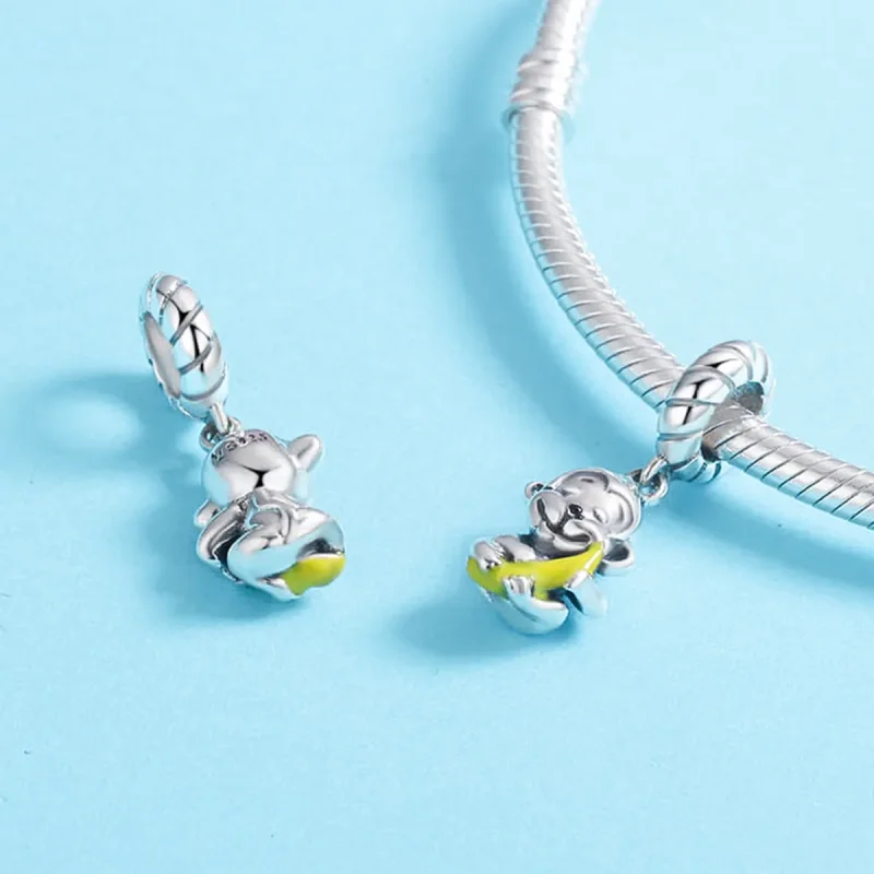 (imagine pentru) Pandora Style Monkey Holding Banana Dangle - SCC520 - Vizualizare 5