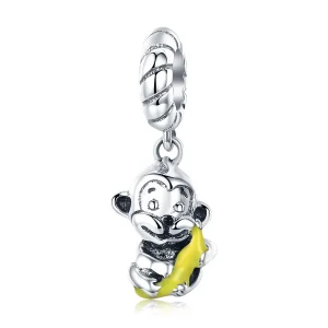 (imagine pentru) Pandora Style Monkey Holding Banana Dangle - SCC520