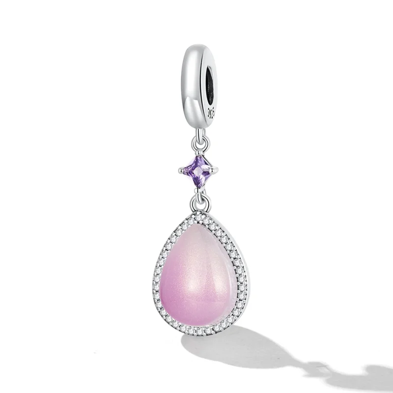 (imagine pentru) Pandora Style Pink Water Drop Dangle - SCC2272 - Vizualizare 2