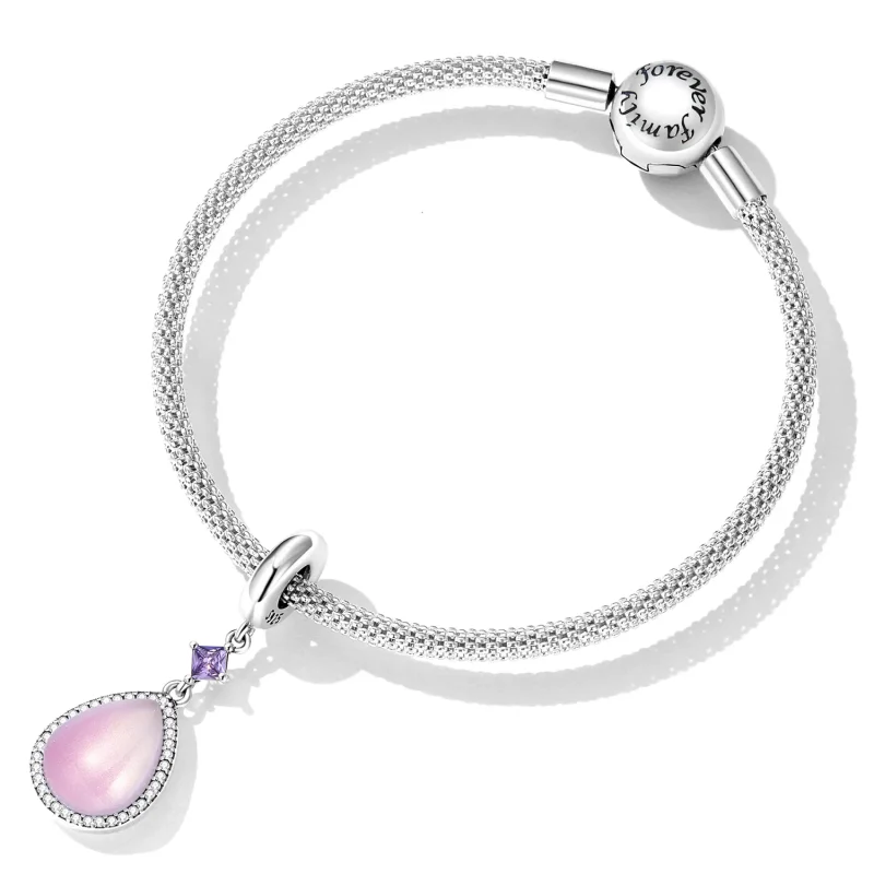 (imagine pentru) Pandora Style Pink Water Drop Dangle - SCC2272 - Vizualizare 5