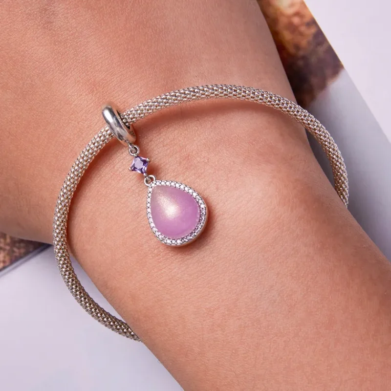 (imagine pentru) Pandora Style Pink Water Drop Dangle - SCC2272 - Vizualizare 6