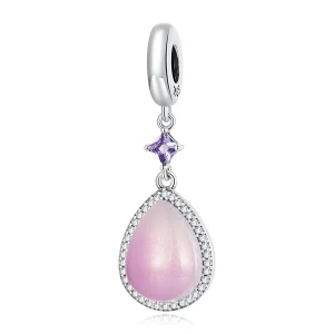 Pandora Style Pink Water Drop Dangle - SCC2272 (imagine pentru) Pandora Style Pink Water Drop Dangle - SCC2272