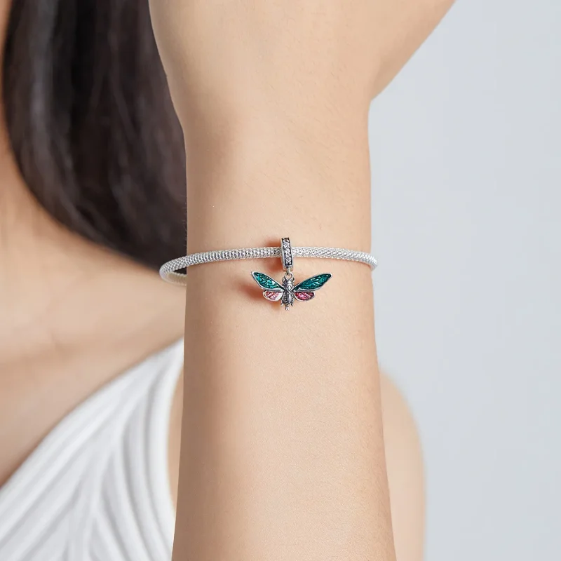 (imagine pentru) Pandora Style Retro Moth Dangle - SCC2034 - Vizualizare 5