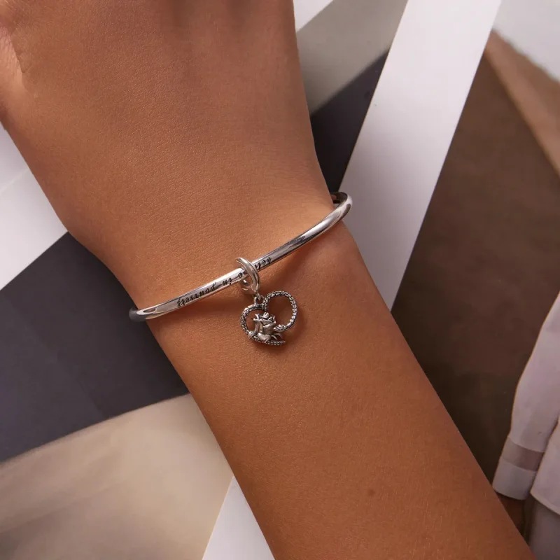 (imagine pentru) Pandora Style Snake and Rose Heart Dangle - SCC2134 - Vizualizare 5