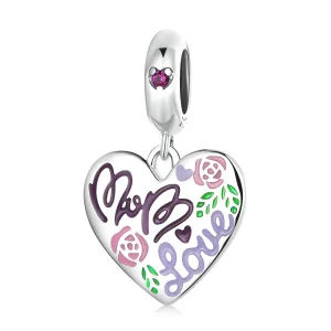 (imagine pentru) Pandora Style Ziua Mamei - Pandantiv cu inimioare graffiti colorate - BSC594