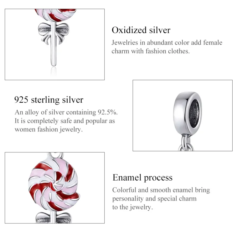 (imagine pentru) Pandora Style Silver Lollipop Dangle - SCC1491 - Vizualizare 7