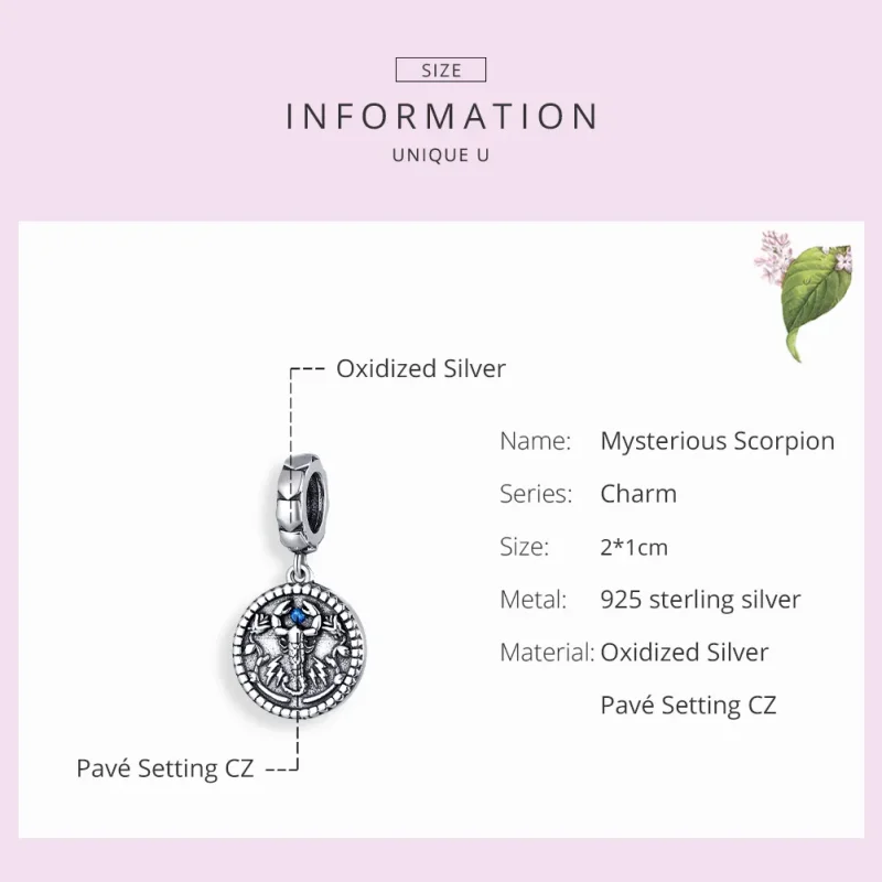 (imagine pentru) Pandora Style Scorpion Misterios Din Argint Agățat - SCC1503 - Vizualizare 7