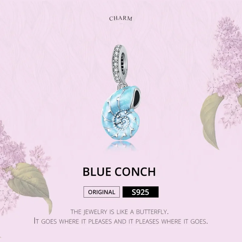 (imagine pentru) Pandora Style Conch de Argint Albastru Agățat - SCC1560 - Vizualizare 6