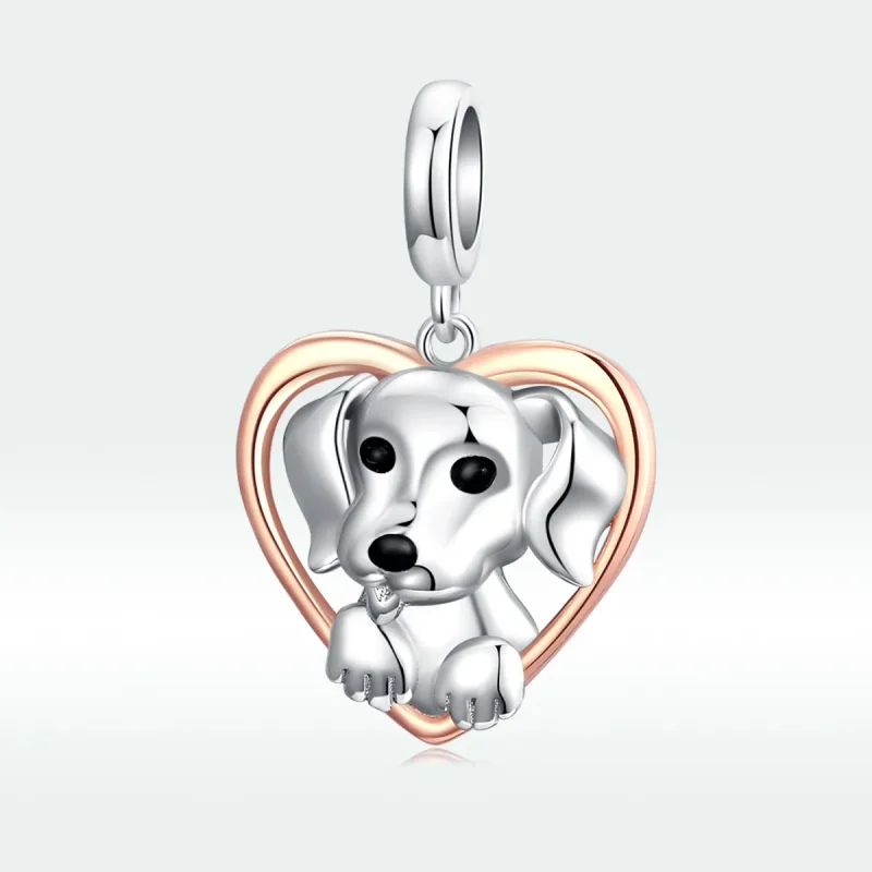 (imagine pentru) Pandora Style Labrador Pupil Bicolor în Două Nuanțe Pendant - SCC1611 - Vizualizare 5