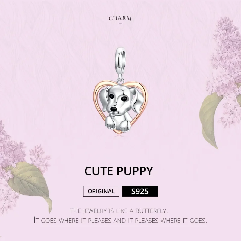 (imagine pentru) Pandora Style Labrador Pupil Bicolor în Două Nuanțe Pendant - SCC1611 - Vizualizare 6