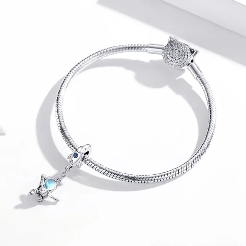 (imagine pentru) Pandora Style Navață și Astronaut Agățătoare din Argint - SCC1695 - Vizualizare 3