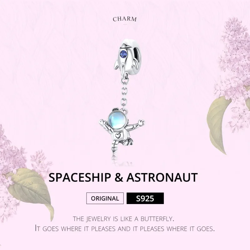 (imagine pentru) Pandora Style Navață și Astronaut Agățătoare din Argint - SCC1695 - Vizualizare 6
