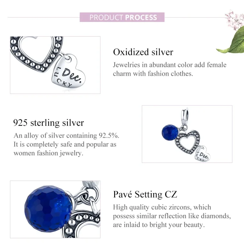 (imagine pentru) Pandora Style Silver Lucky December Dangle - SCC1721 - Vizualizare 7