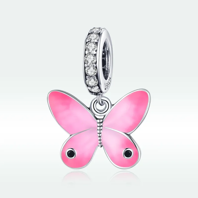 (imagine pentru) Pandora Style Argint Butterfly Roz Atârnătoare - SCC1728 - Vizualizare 5