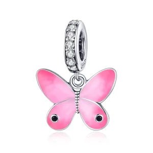 (imagine pentru) Pandora Style Argint Butterfly Roz Atârnătoare - SCC1728