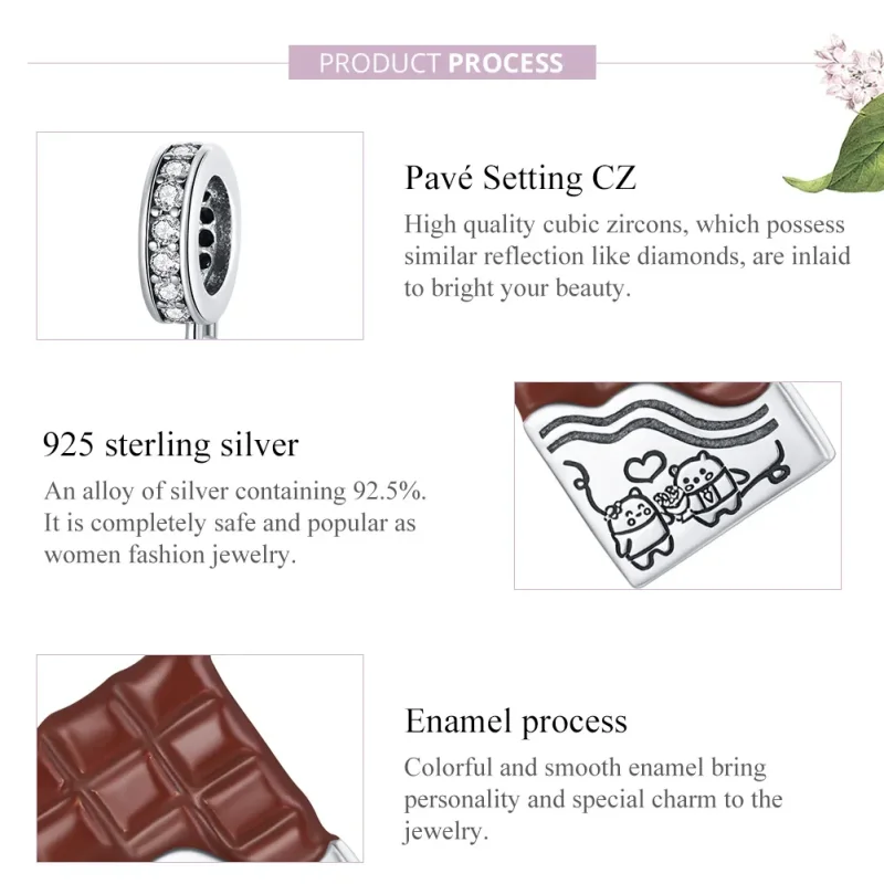 (imagine pentru) Pandora Style Silver Chocolate Love Dangle - SCC1782 - Vizualizare 8