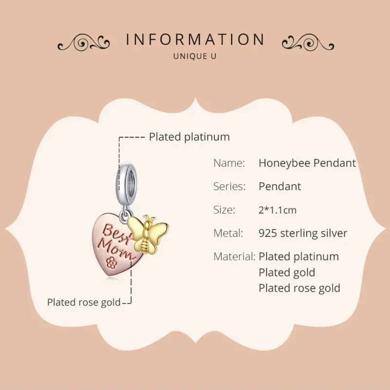 (imagine pentru) Pandora Style Bicolor Cea mai bună mamă Pendant - SCC1792 - Vizualizare 6