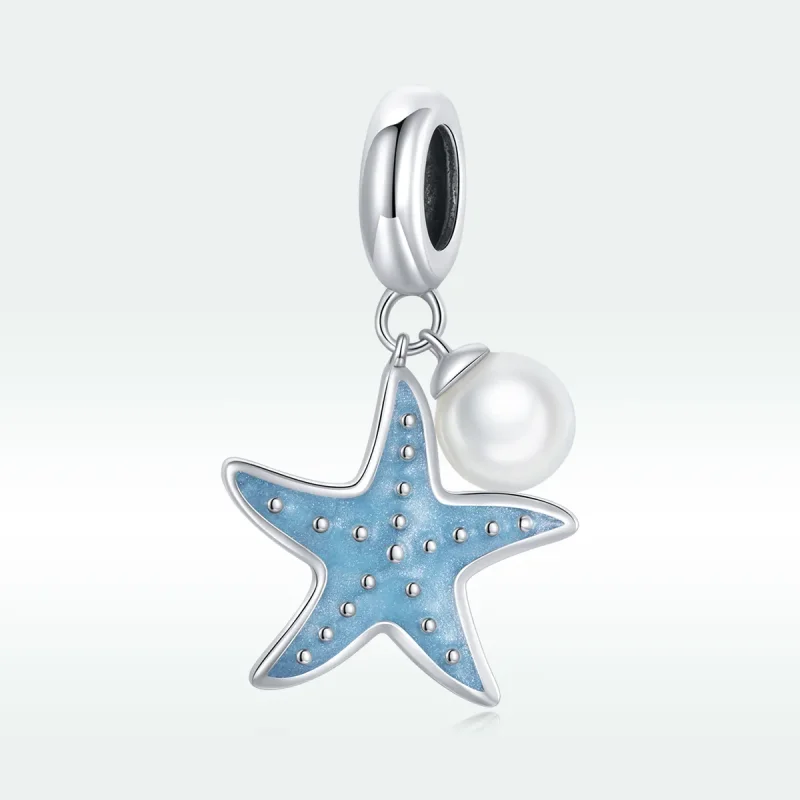 (imagine pentru) Pandora Style Argintiu Albastru Stea de Mare Pendant - SCC1807 - Vizualizare 5
