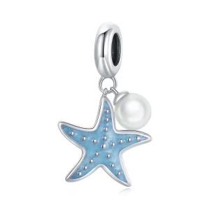 (imagine pentru) Pandora Style Argintiu Albastru Stea de Mare Pendant - SCC1807