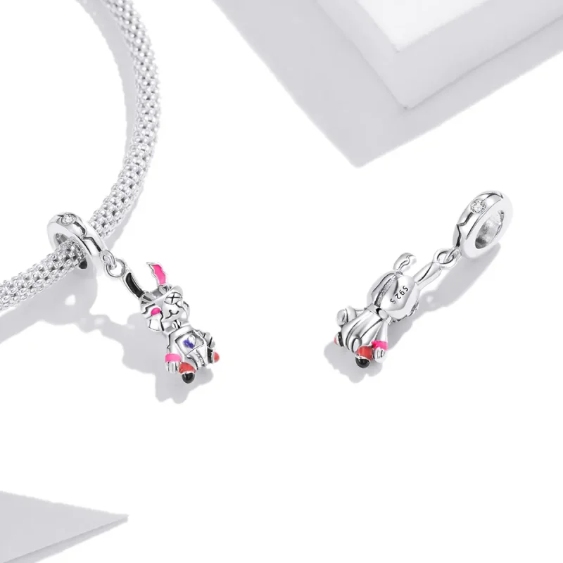 (imagine pentru) Pandora Style Silver Cyberpunk - Iepure Mecanic Pendantă - SCC1841 - Vizualizare 4