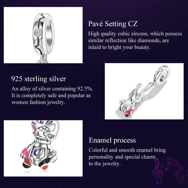 (imagine pentru) Pandora Style Silver Cyberpunk - Iepure Mecanic Pendantă - SCC1841 - Vizualizare 7