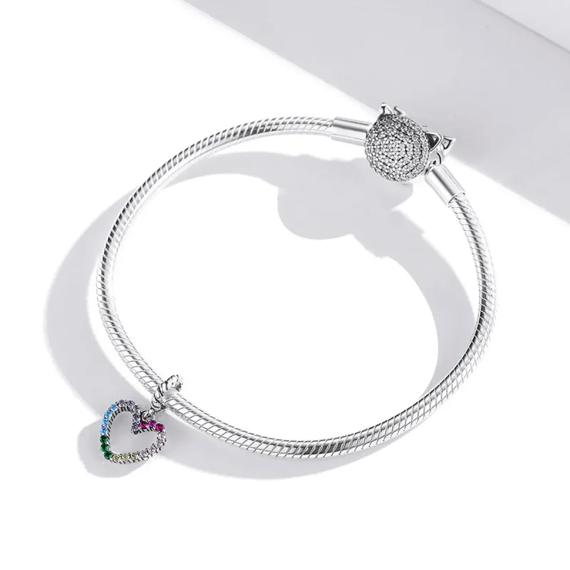 (imagine pentru) Pandora Style Silver Rainbow Love Dangle - SCC1851 - Vizualizare 3