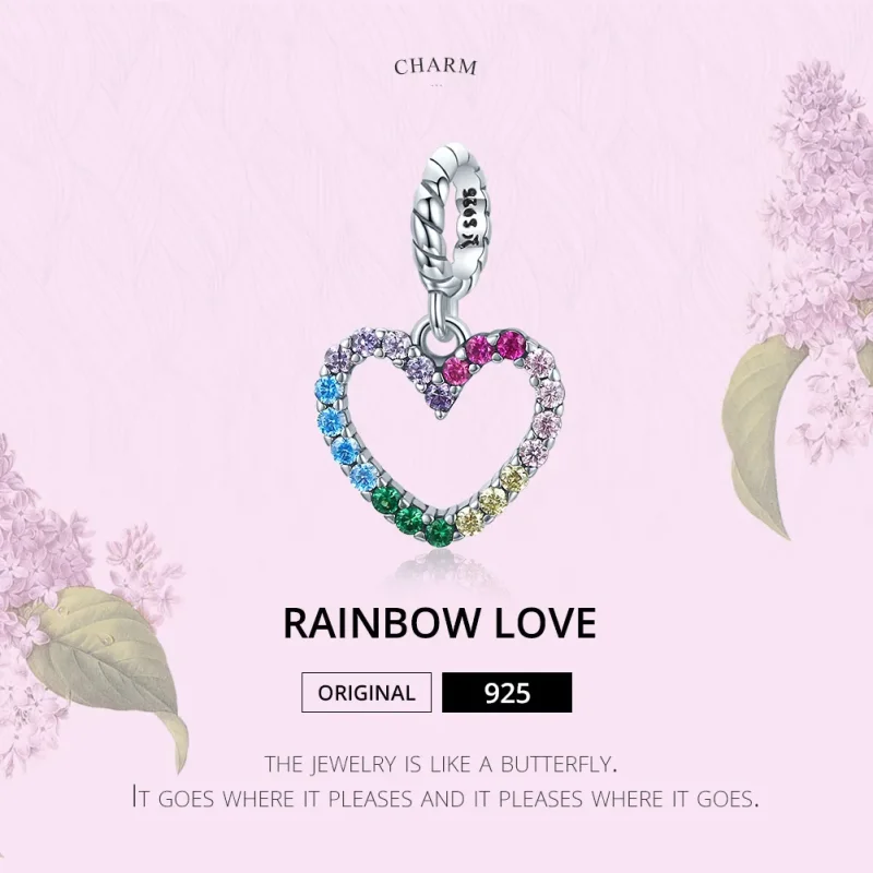 (imagine pentru) Pandora Style Silver Rainbow Love Dangle - SCC1851 - Vizualizare 7