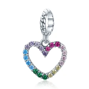 (imagine pentru) Pandora Style Silver Rainbow Love Dangle - SCC1851