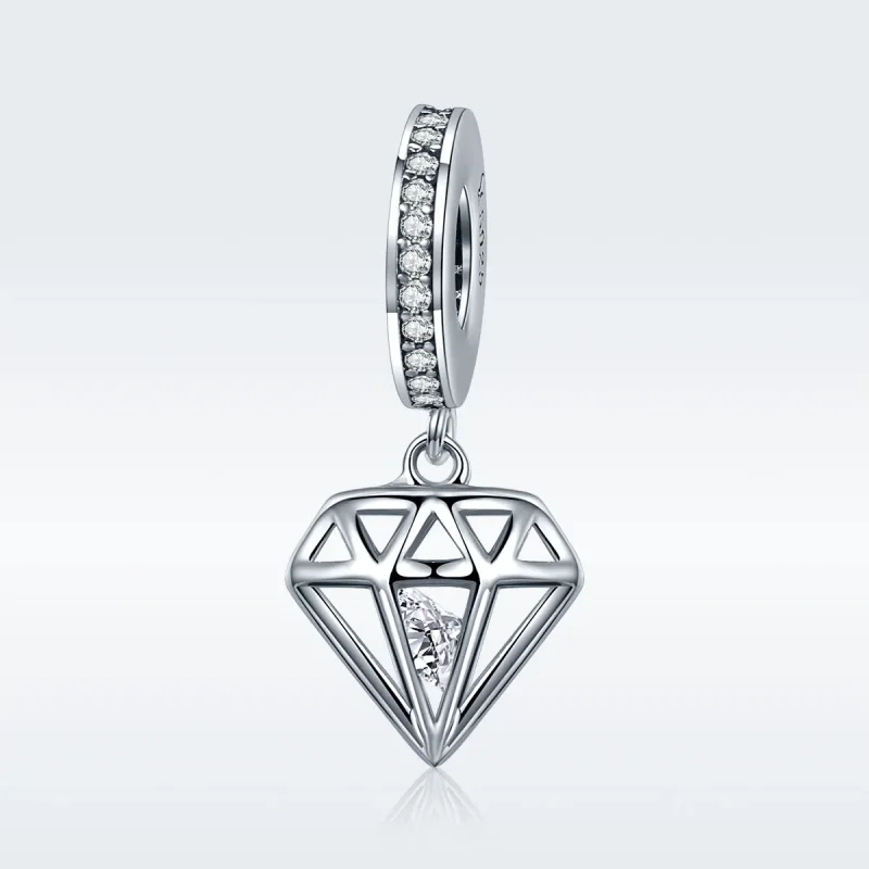 (imagine pentru) Pandora Style Silver Diamond Dangle - SCC186 - Vizualizare 2