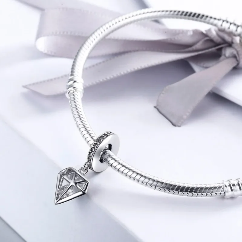 (imagine pentru) Pandora Style Silver Diamond Dangle - SCC186 - Vizualizare 5