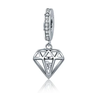(imagine pentru) Pandora Style Silver Diamond Dangle - SCC186