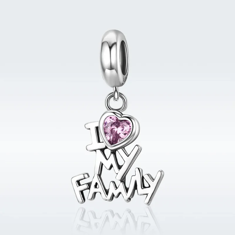 (imagine pentru) Pandora Style Argint Îmi Iubesc Familia Pendant - SCC251 - Vizualizare 2