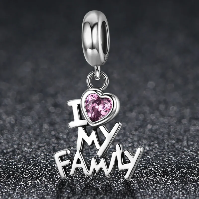 (imagine pentru) Pandora Style Argint Îmi Iubesc Familia Pendant - SCC251 - Vizualizare 3