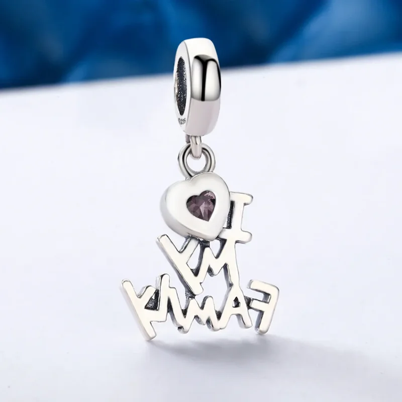 (imagine pentru) Pandora Style Argint Îmi Iubesc Familia Pendant - SCC251 - Vizualizare 5