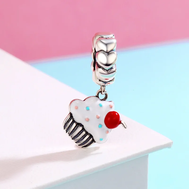 (imagine pentru) Pandora Style Cupcakes Atârnare Argint - SCC350 - Vizualizare 3