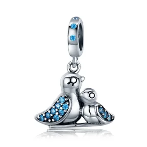 (imagine pentru) Pandora Style Păsărea Baby de Argint cu Păsărea Mamă Agățată - SCC426