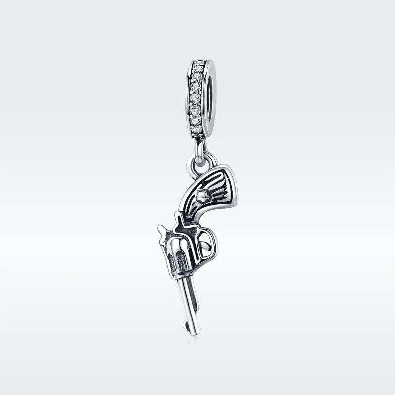 (imagine pentru) Pandora Style Silver Revolver Dangle - SCC508 - Vizualizare 2