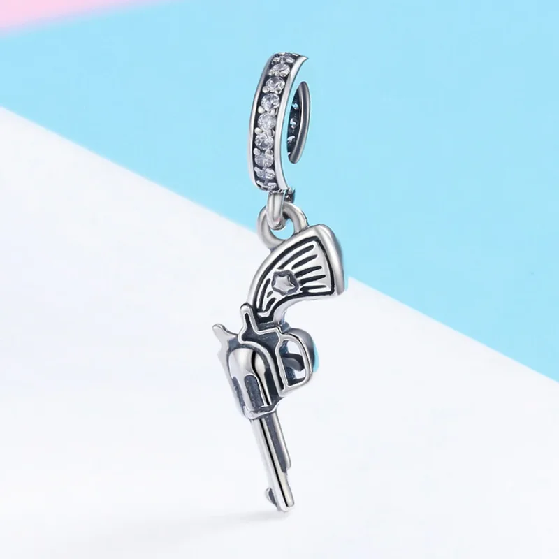(imagine pentru) Pandora Style Silver Revolver Dangle - SCC508 - Vizualizare 3