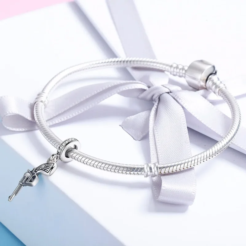 (imagine pentru) Pandora Style Silver Revolver Dangle - SCC508 - Vizualizare 4