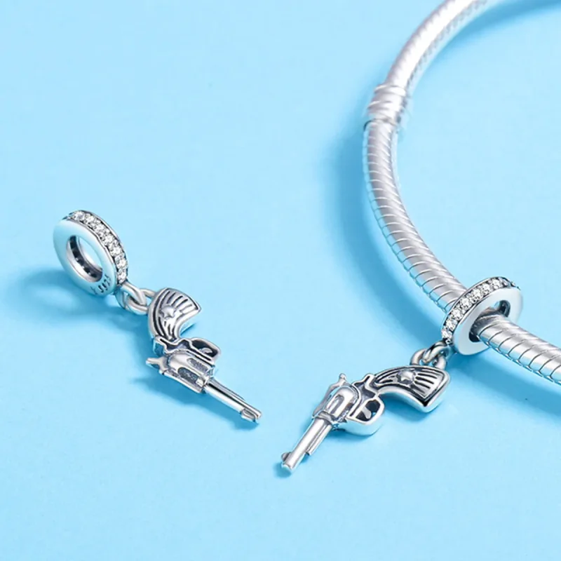 (imagine pentru) Pandora Style Silver Revolver Dangle - SCC508 - Vizualizare 5