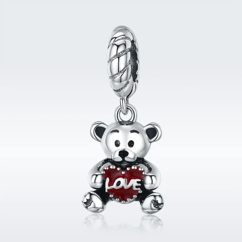 (imagine pentru) Pandora Style Little Bear de Argint Agățat - SCC521 - Vizualizare 2