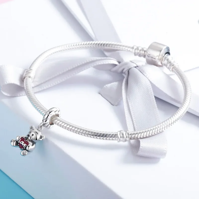 (imagine pentru) Pandora Style Little Bear de Argint Agățat - SCC521 - Vizualizare 4