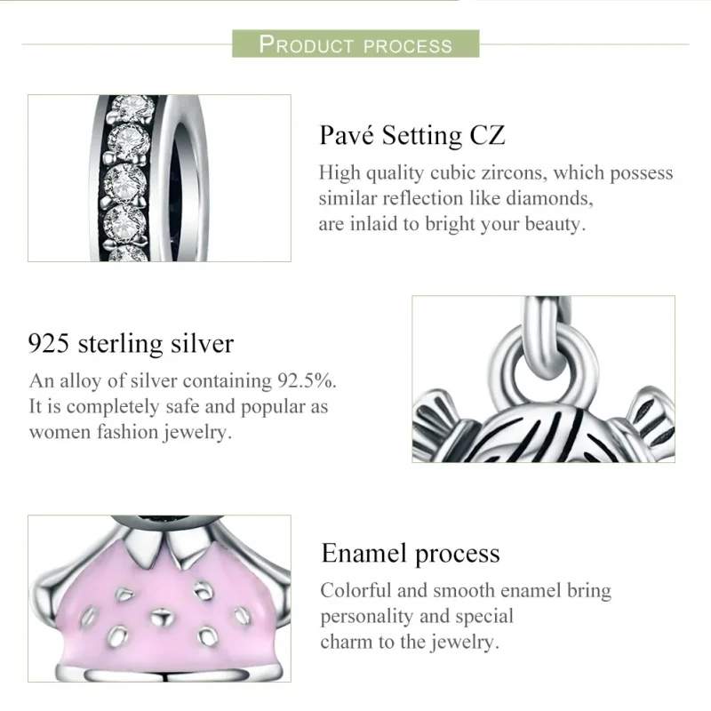 (imagine pentru) Pandora Style Silver Perfect Life Is Sweet Dangle - SCC543 - Vizualizare 6