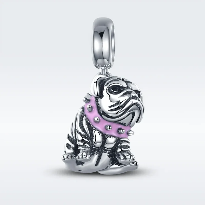 (imagine pentru) Pandora Style Bulldog Englez de Argint Agățat - SCC552 - Vizualizare 2