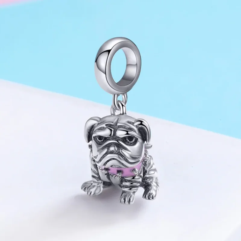 (imagine pentru) Pandora Style Bulldog Englez de Argint Agățat - SCC552 - Vizualizare 3