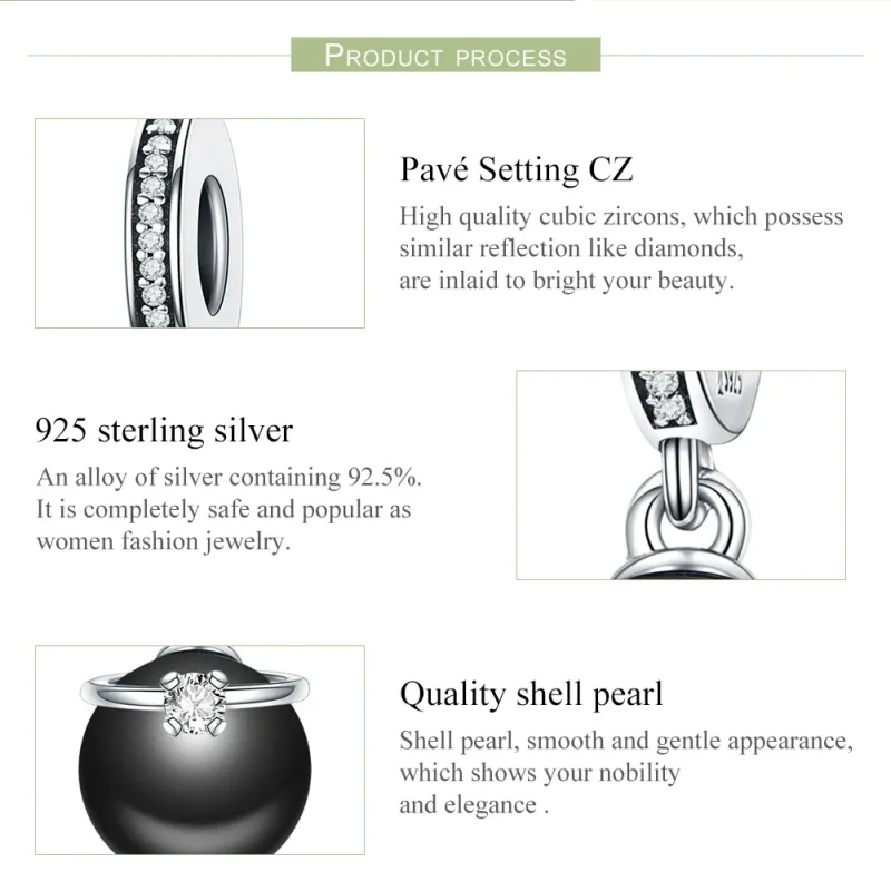 (imagine pentru) Pandora Style Pandantiv de Argint cu Perle Prestige - SCC572 - Vizualizare 8