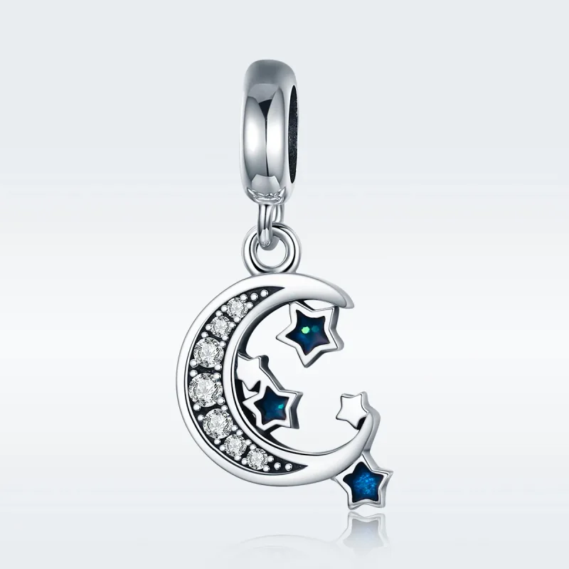 (imagine pentru) Pandora Style Stele Argintii Strălucitoare Atârnătoare - SCC639 - Vizualizare 2
