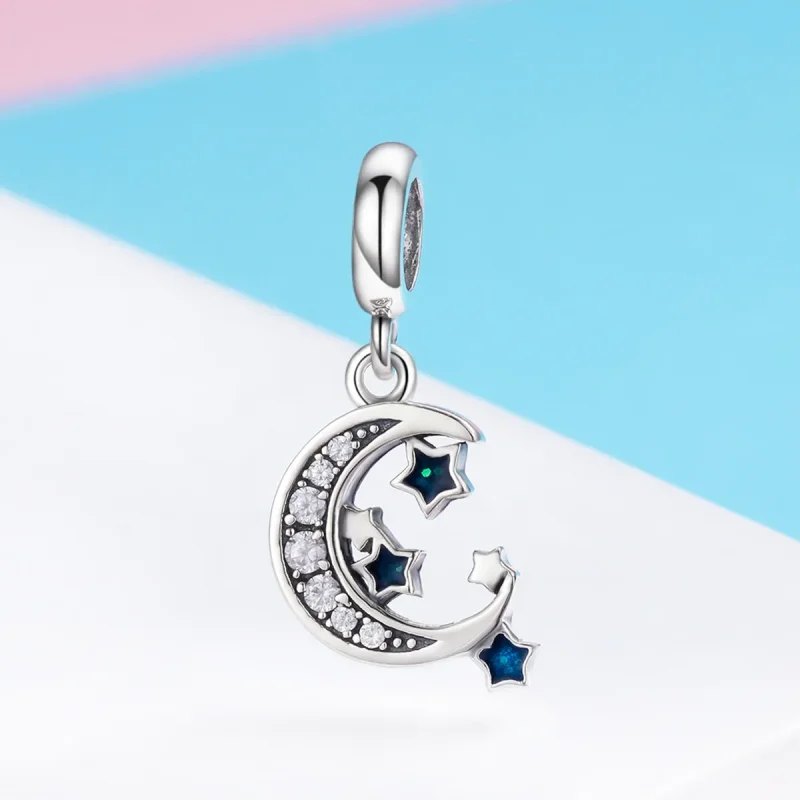(imagine pentru) Pandora Style Stele Argintii Strălucitoare Atârnătoare - SCC639 - Vizualizare 5