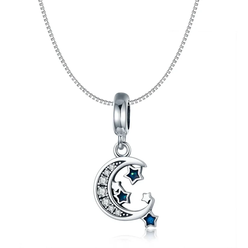 (imagine pentru) Pandora Style Stele Argintii Strălucitoare Atârnătoare - SCC639 - Vizualizare 6