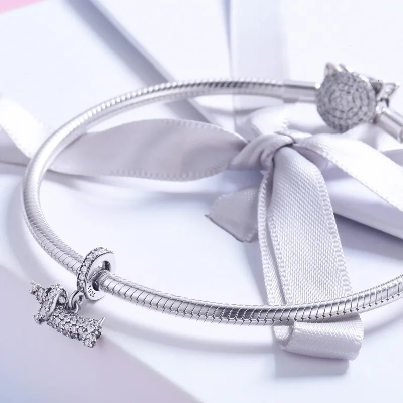 (imagine pentru) Pandora Style Câine Crenvurști Câine Cârnaț Agățat din Argint - SCC709 - Vizualizare 4